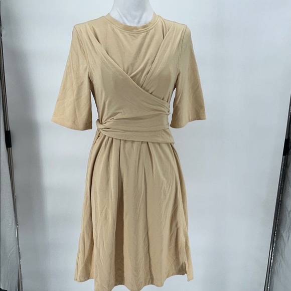 Lululemon Cotton Wrap-Front T-Shirt Dress Prosecco Pima Cotton - Picture 4 of 13